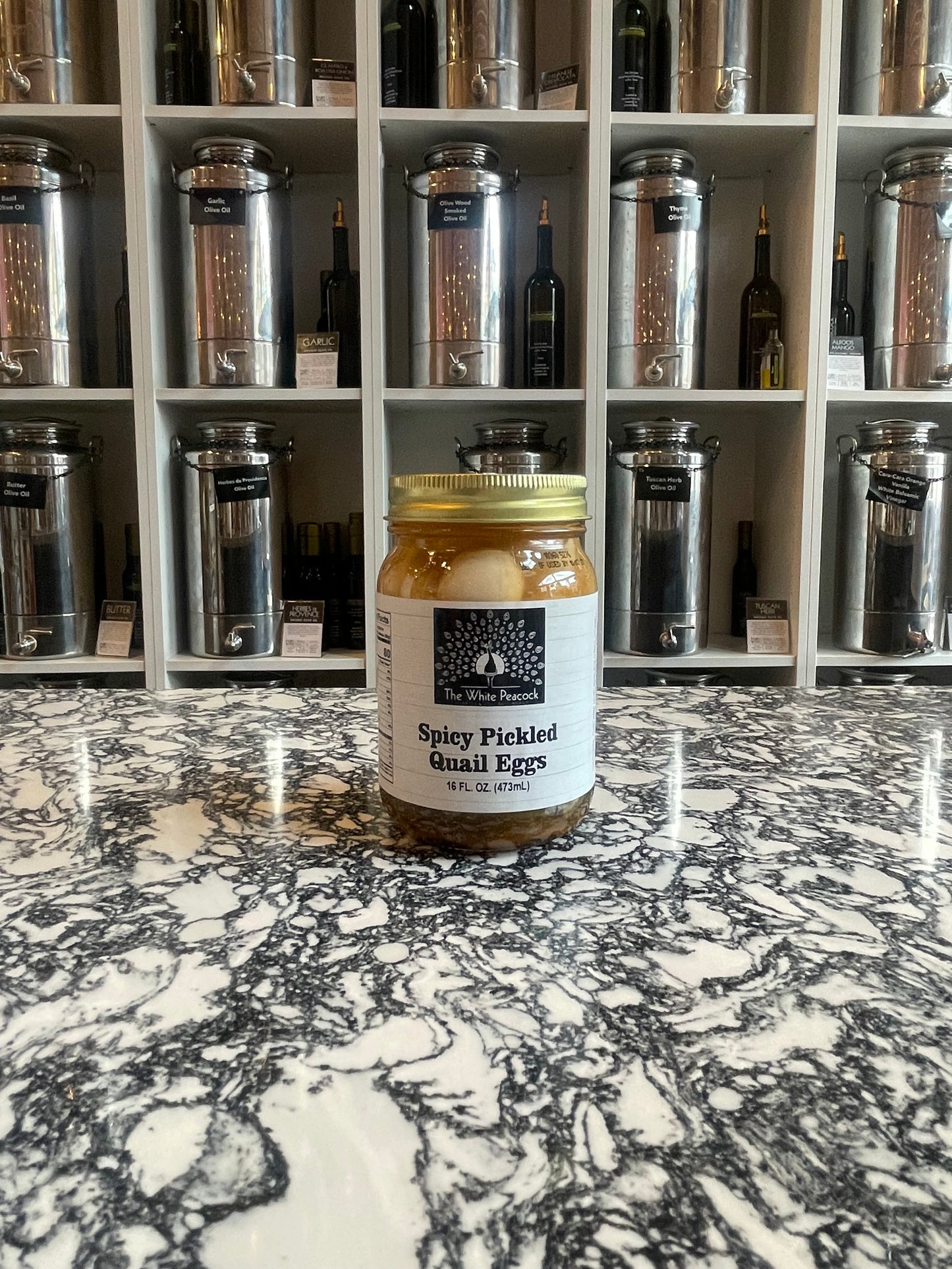 Spicy Pickled Quail Eggs 16oz.