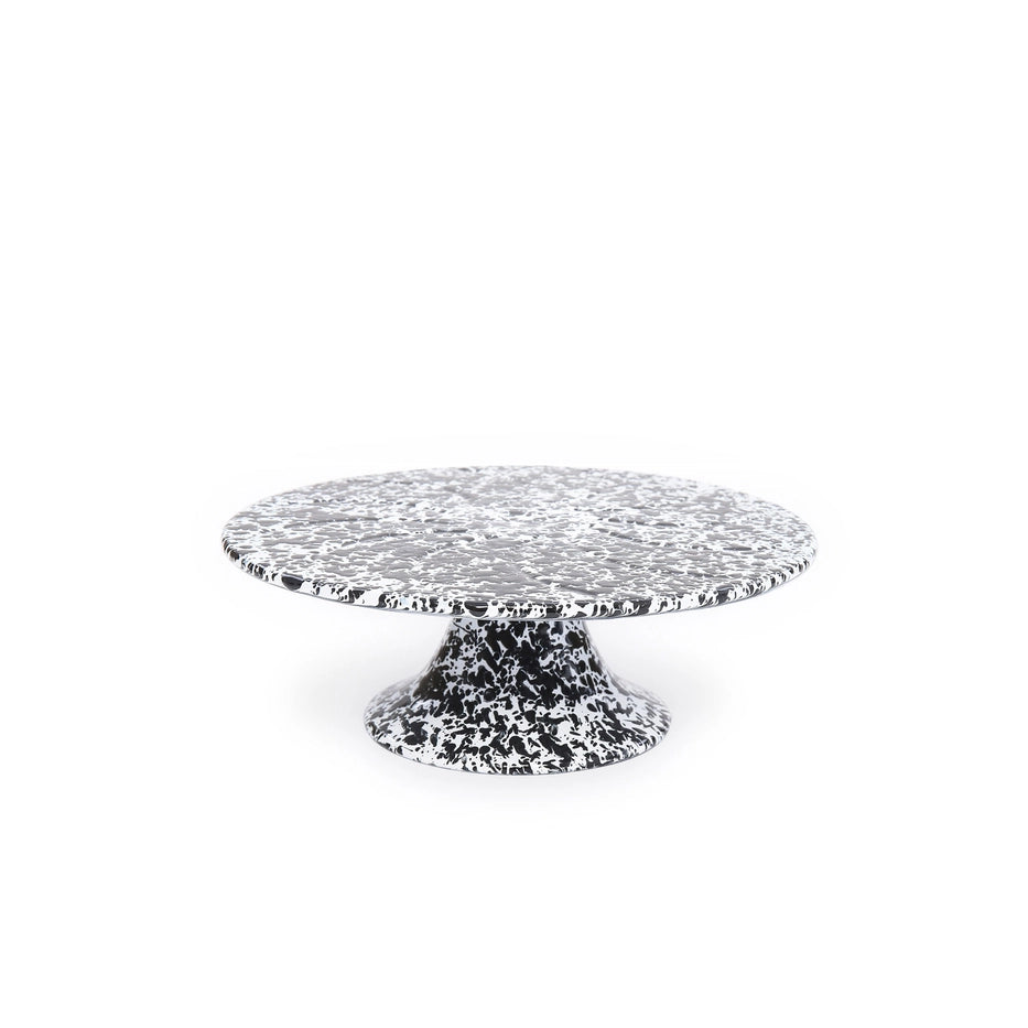 Splatter Enamelware Cake Stand- Black Splatter