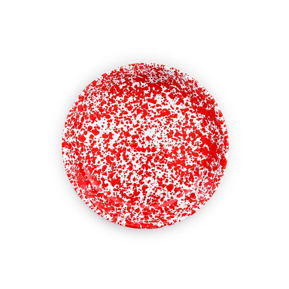 Splatter Enamelware Pasta Plate- Red Splatter