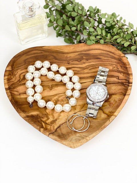 Olive Wood Heart Dish