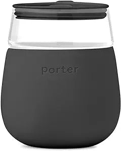 Porter Black Wine Glass