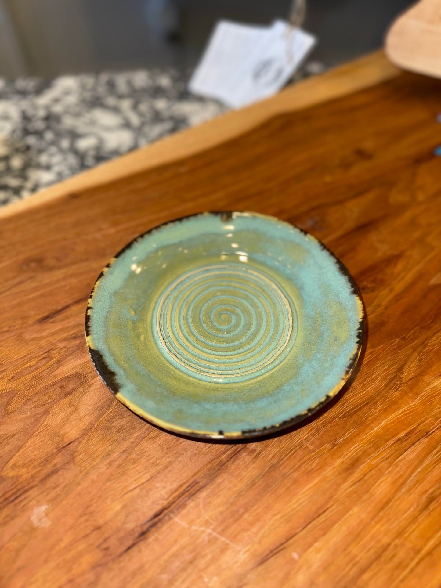 Olive Oil & Vinegar Plates- Teal